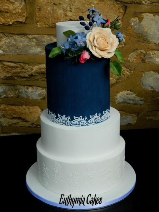 Navy Blue Wedding Cake