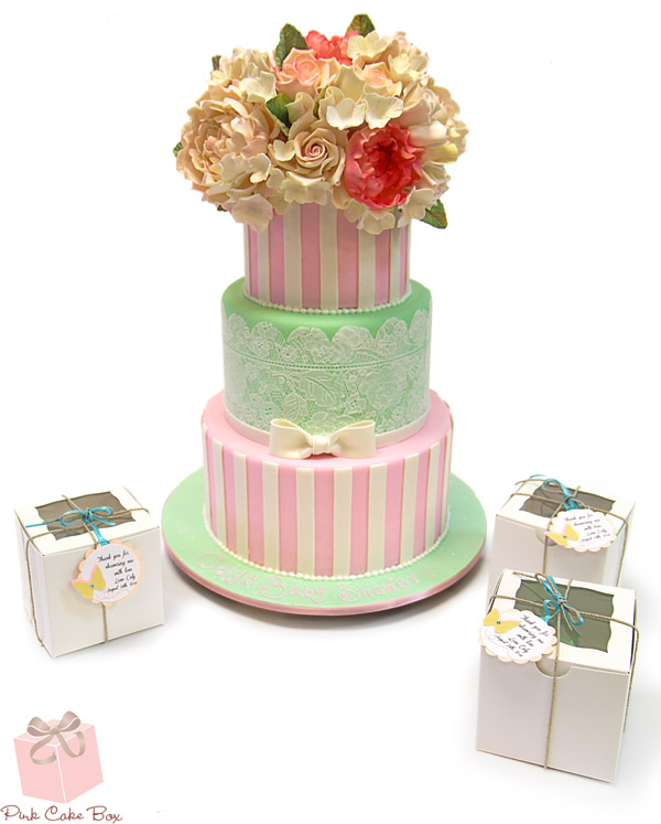 Pink and Green Baby Shower Cake Pink and Green Baby Shower Cake