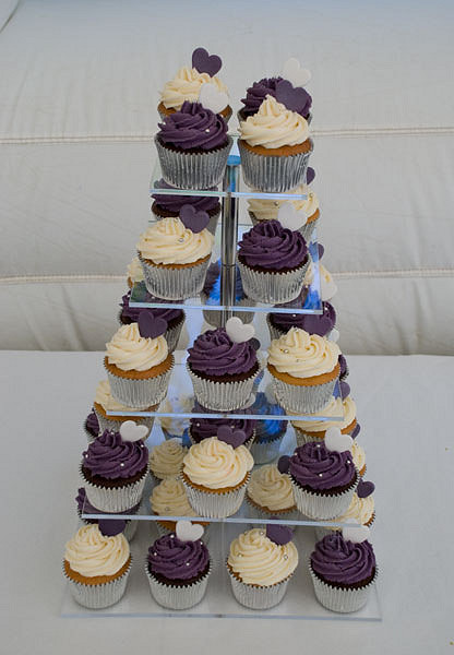 Purple and Silver Cupcake Tower Purple and Silver Cupcake Tower