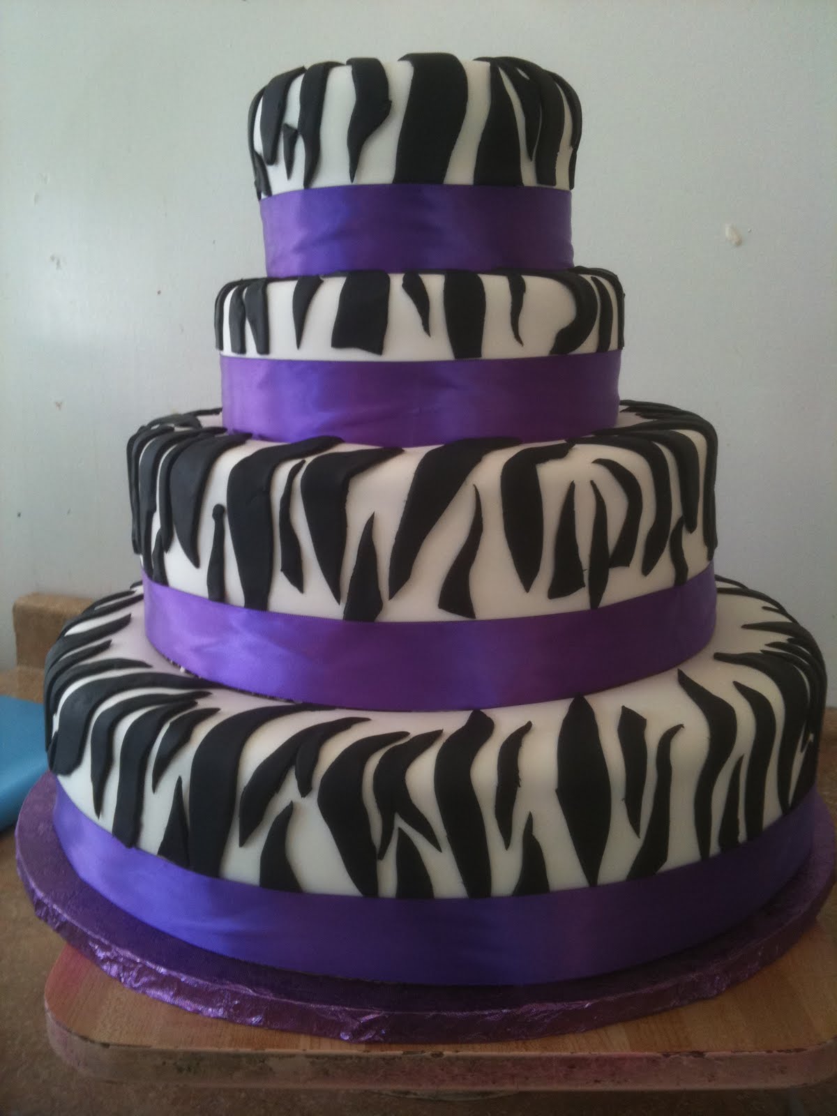 Purple Zebra Print Birthday Cakes