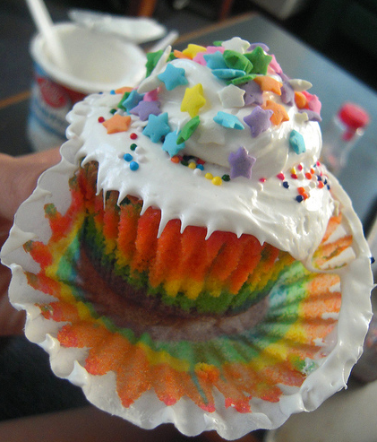 Rainbow Cupcakes with Sprinkles