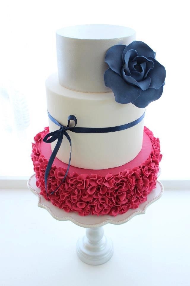 Red White and Blue Wedding Cake