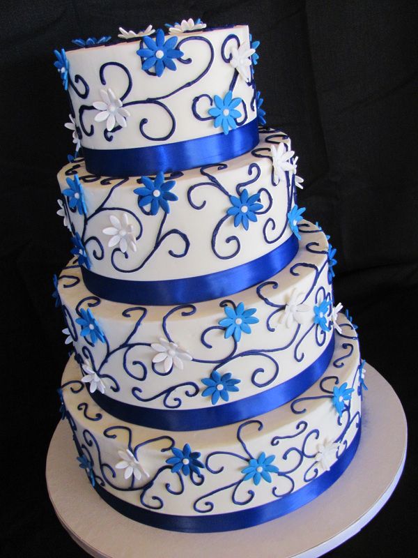 Royal Blue and Silver Wedding Cakes Royal Blue and Silver Wedding Cakes