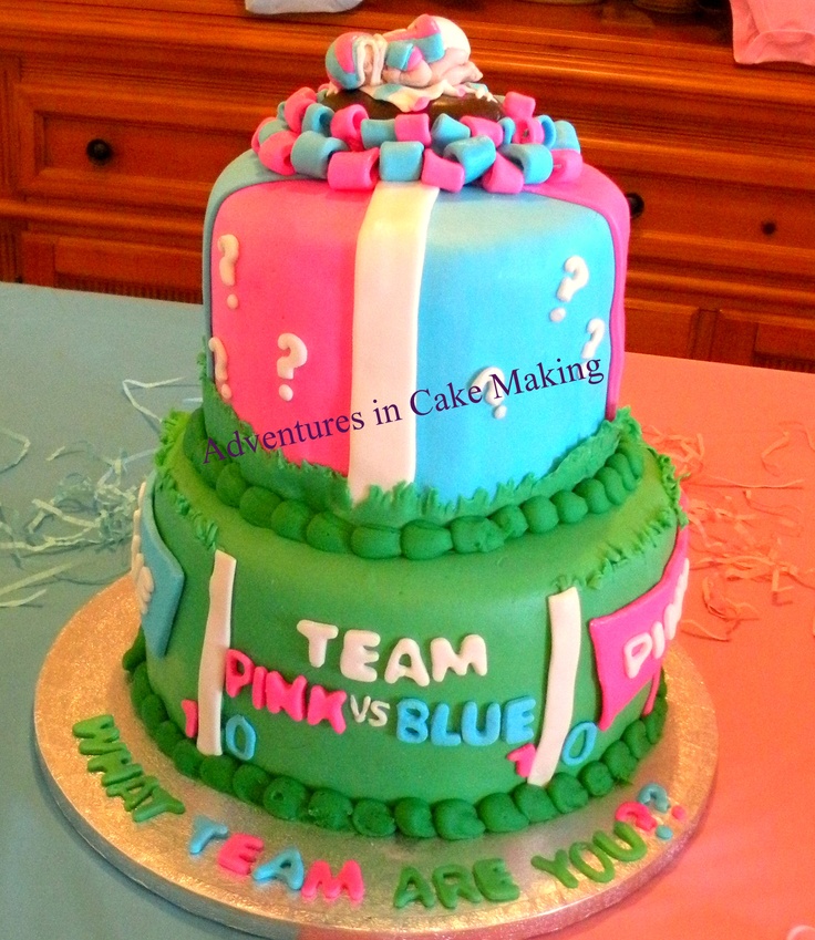 Team Blue or Pink Gender Reveal Cake Team Blue or Pink Gender Reveal Cake