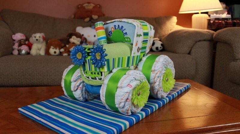 Tractor Diaper Cake