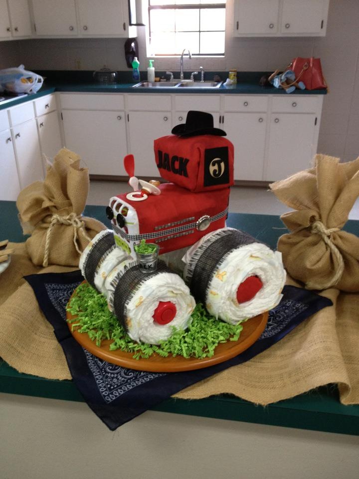 Tractor Diaper Cake