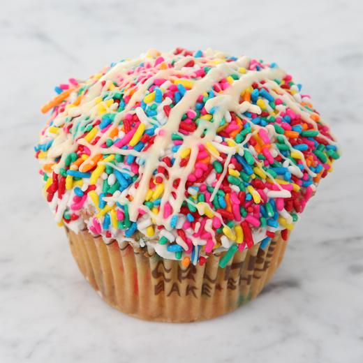Vanilla Cupcakes with Rainbow Sprinkles
