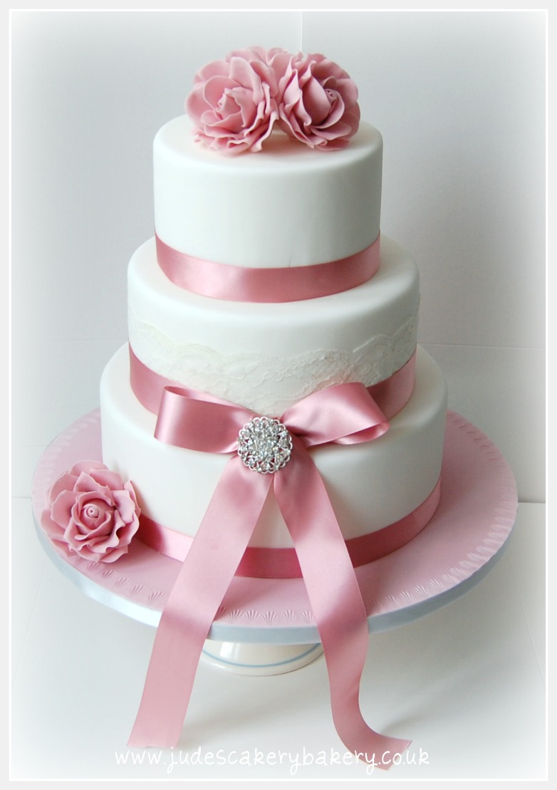 10 Wedding Cakes With Pink Roses Photo Cake Wedding Cake With Pink Roses