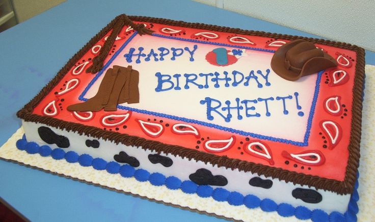Western Birthday Sheet Cakes Western Birthday Sheet Cakes