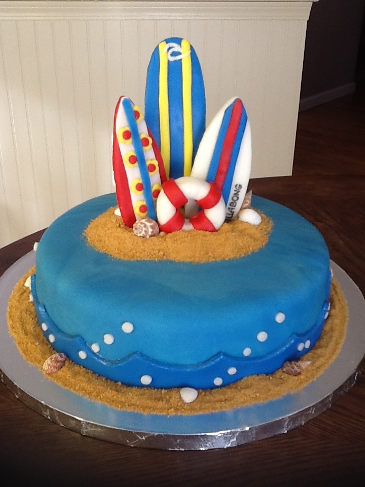 Beach Fondant Birthday Cakes Beach Fondant Birthday Cakes