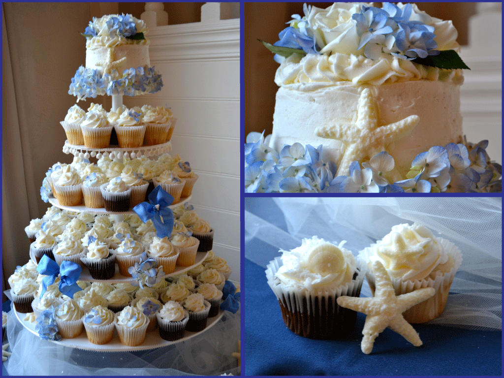 Beach Theme Cupcake Wedding Cake Beach Theme Cupcake Wedding Cake