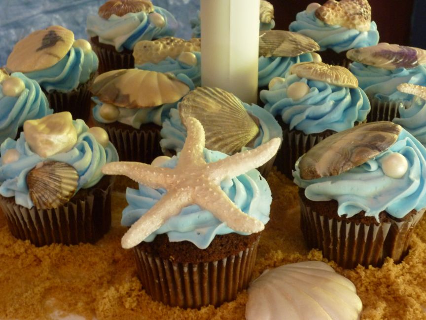 6 Photos of Bridal Beach Theme Cupcakes 6 Photos of Bridal Beach Theme Cupcakes