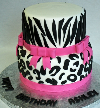 Cheetah Print Birthday Cake