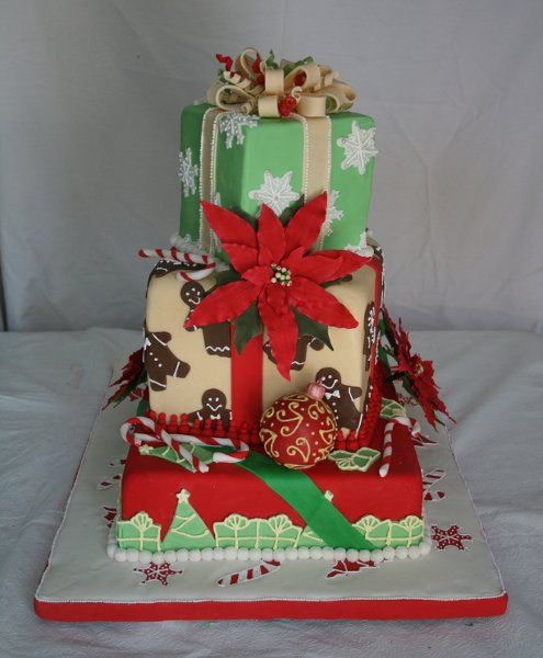 Christmas Square Wedding Cakes Christmas Square Wedding Cakes
