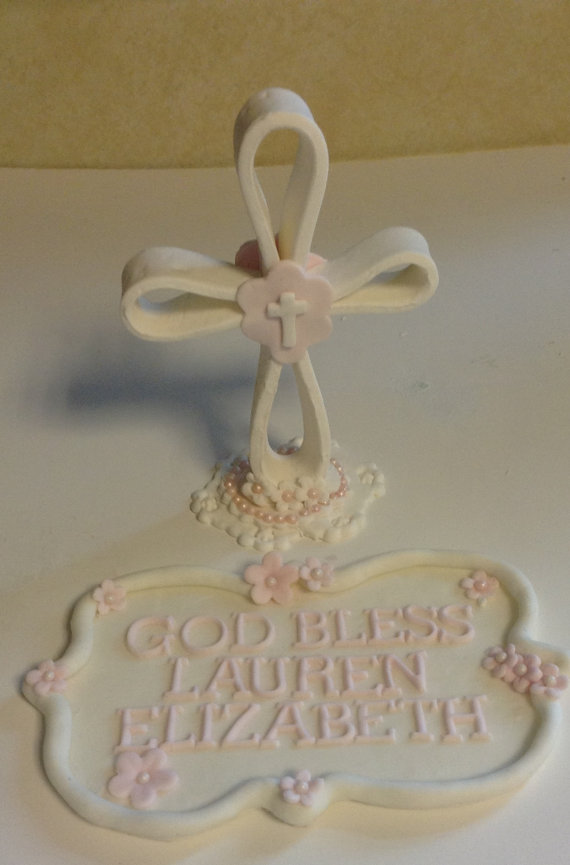 Communion Fondant Cross Cake Topper Communion Fondant Cross Cake Topper