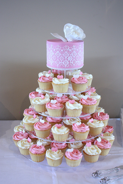 Engagement Party Cake and Cupcakes