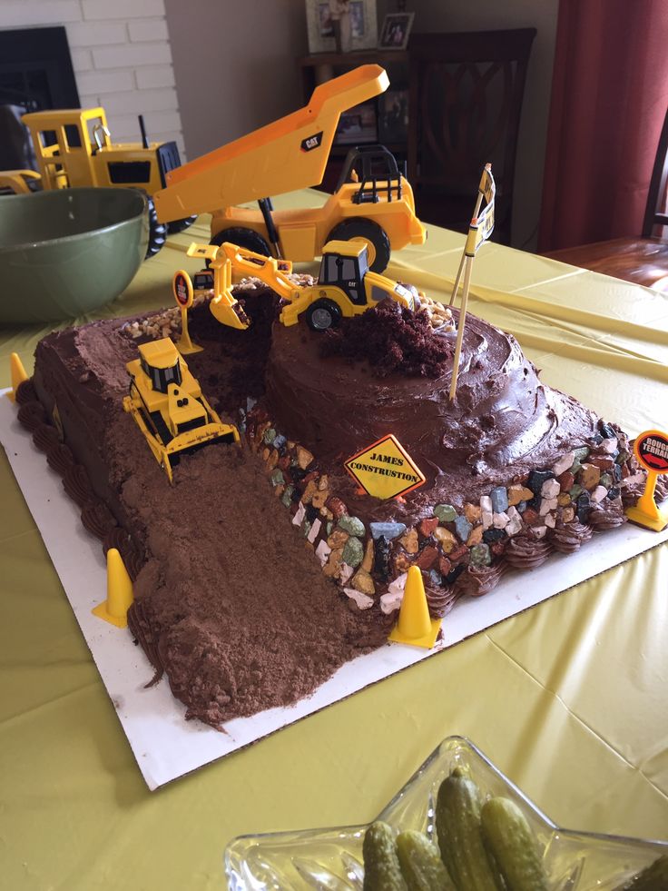 Excavator Birthday Cake Excavator Birthday Cake