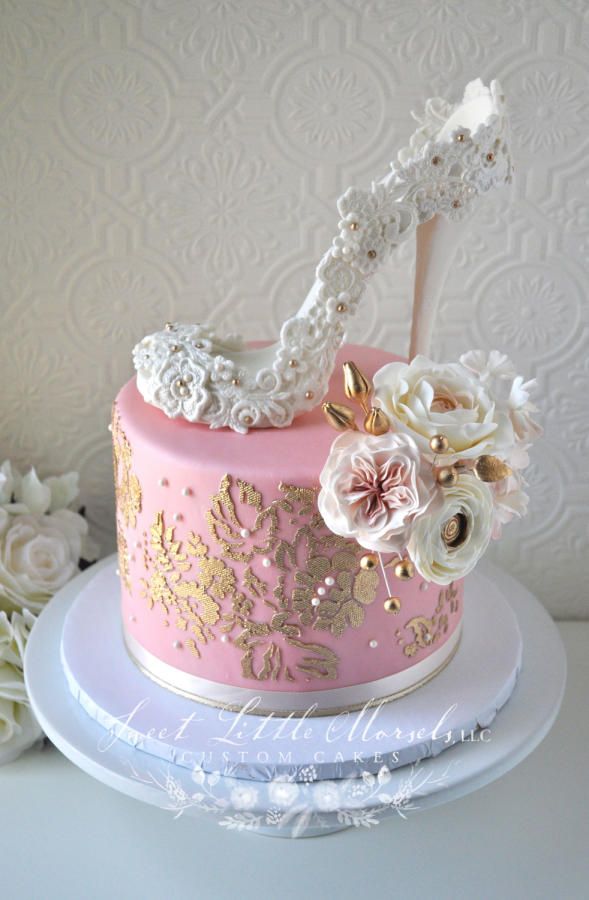 Gold and Pink Bridal Shower Cake Ideas Gold and Pink Bridal Shower Cake Ideas
