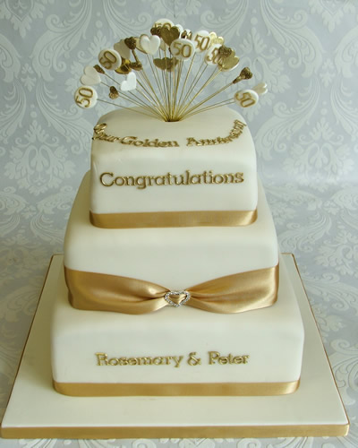 Golden Wedding Anniversary Cake Golden Wedding Anniversary Cake