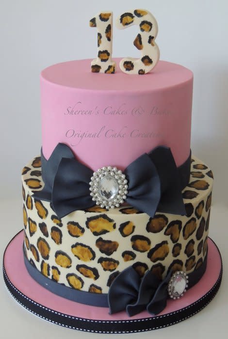 Happy Birthday Leopard Print Cake