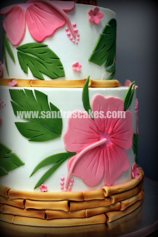 Hawaiian Luau Wedding Cake