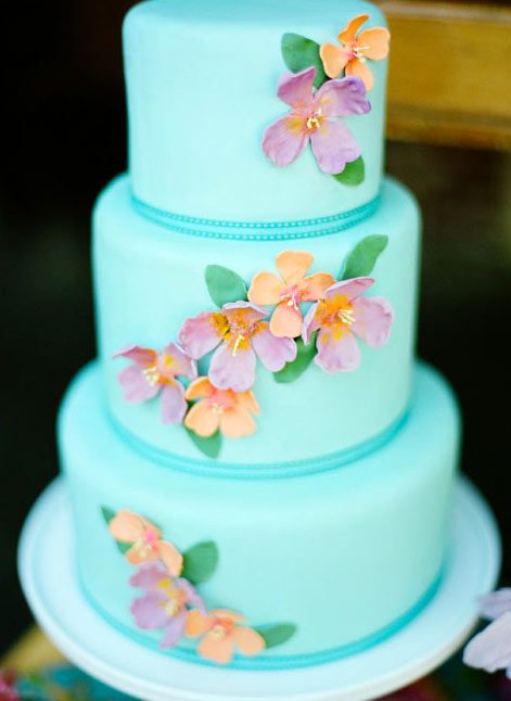 Hawaiian Themed Wedding Cake
