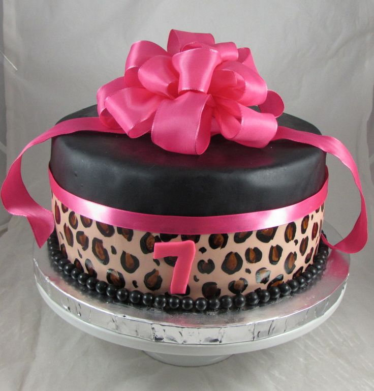 Leopard Print Birthday Cake