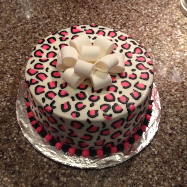 Pink Cheetah Print Birthday Cake Pink Cheetah Print Birthday Cake