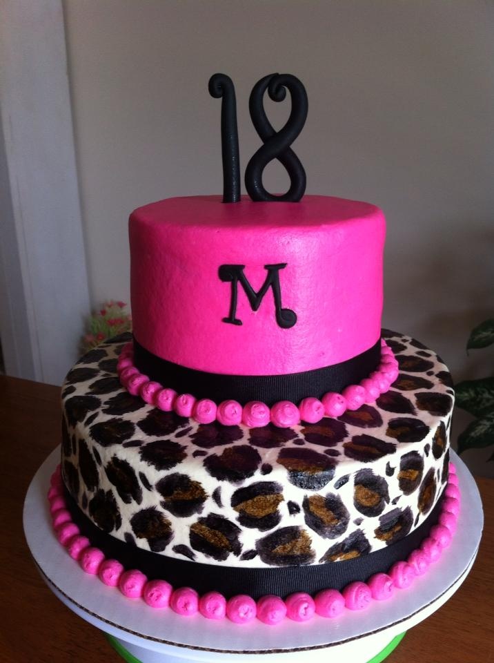 Pink Leopard Birthday Cake