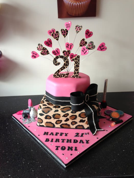 Pink Leopard Print Birthday Cake