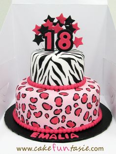 10 Photos of Pink Cheetah Print Cakes With Bows