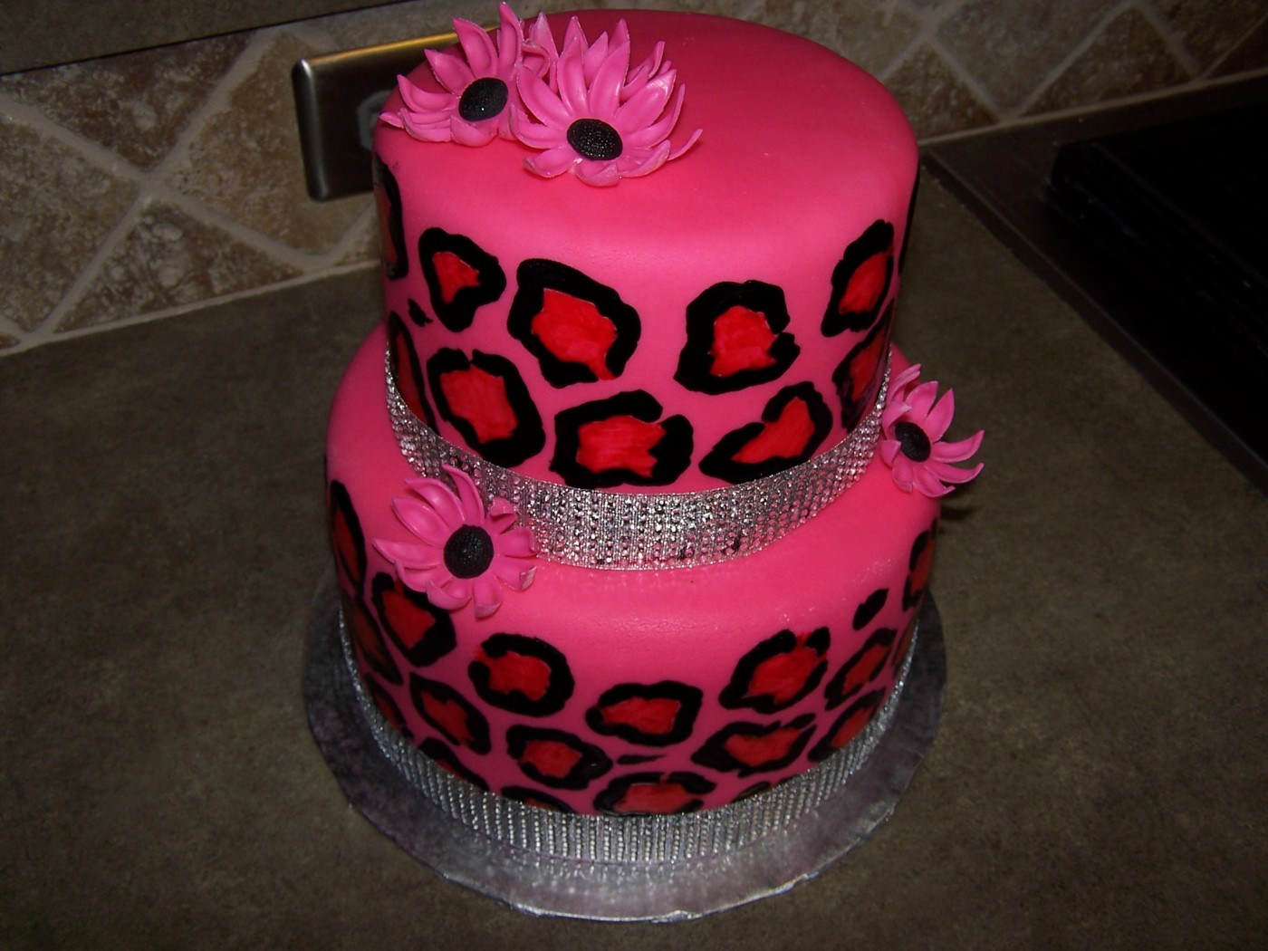 Pink Leopard Print Cake