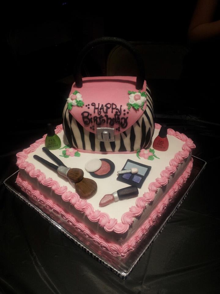 Purse and Makeup Cake Purse and Makeup Cake