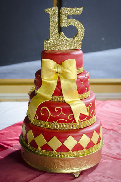 Red and Gold Quince Cake