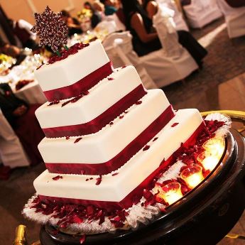 Red and Gold Theme Quince Cake