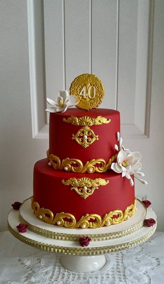 Ruby 40th Wedding Anniversary Cake Ruby 40th Wedding Anniversary Cake