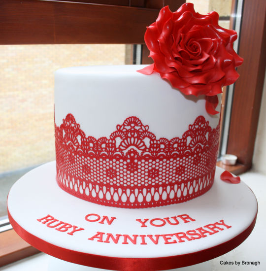 Ruby Wedding Anniversary Cake Ruby Wedding Anniversary Cake