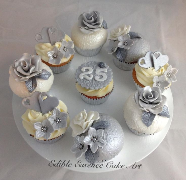 10 Photos of Silver Anniversary Cupcakes 10 Photos of Silver Anniversary Cupcakes