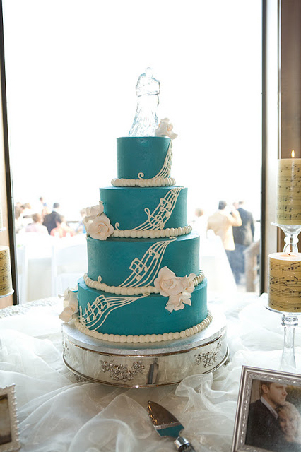Wedding Cake with Music Notes Wedding Cake with Music Notes