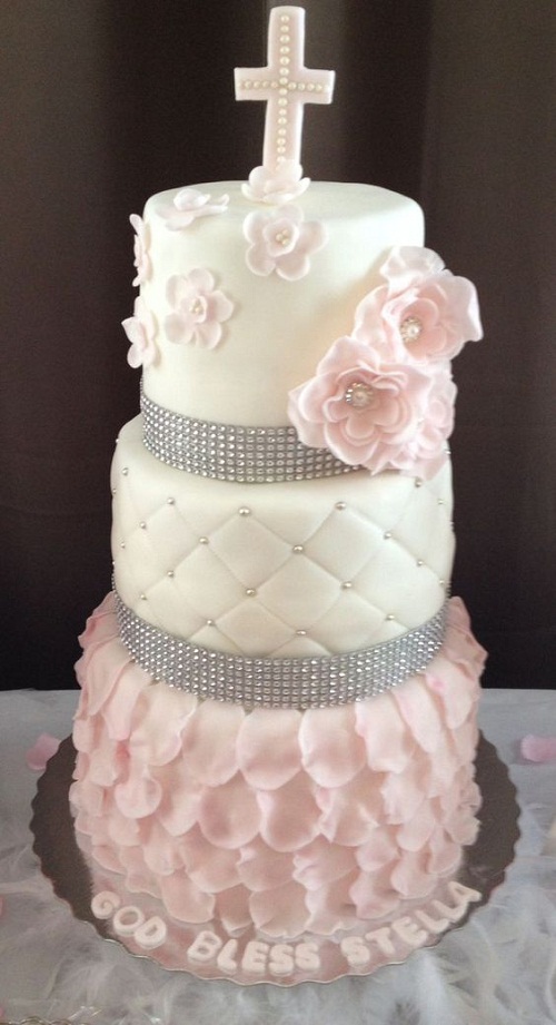 3 Tier Baptism Cake for Girls 3 Tier Baptism Cake for Girls