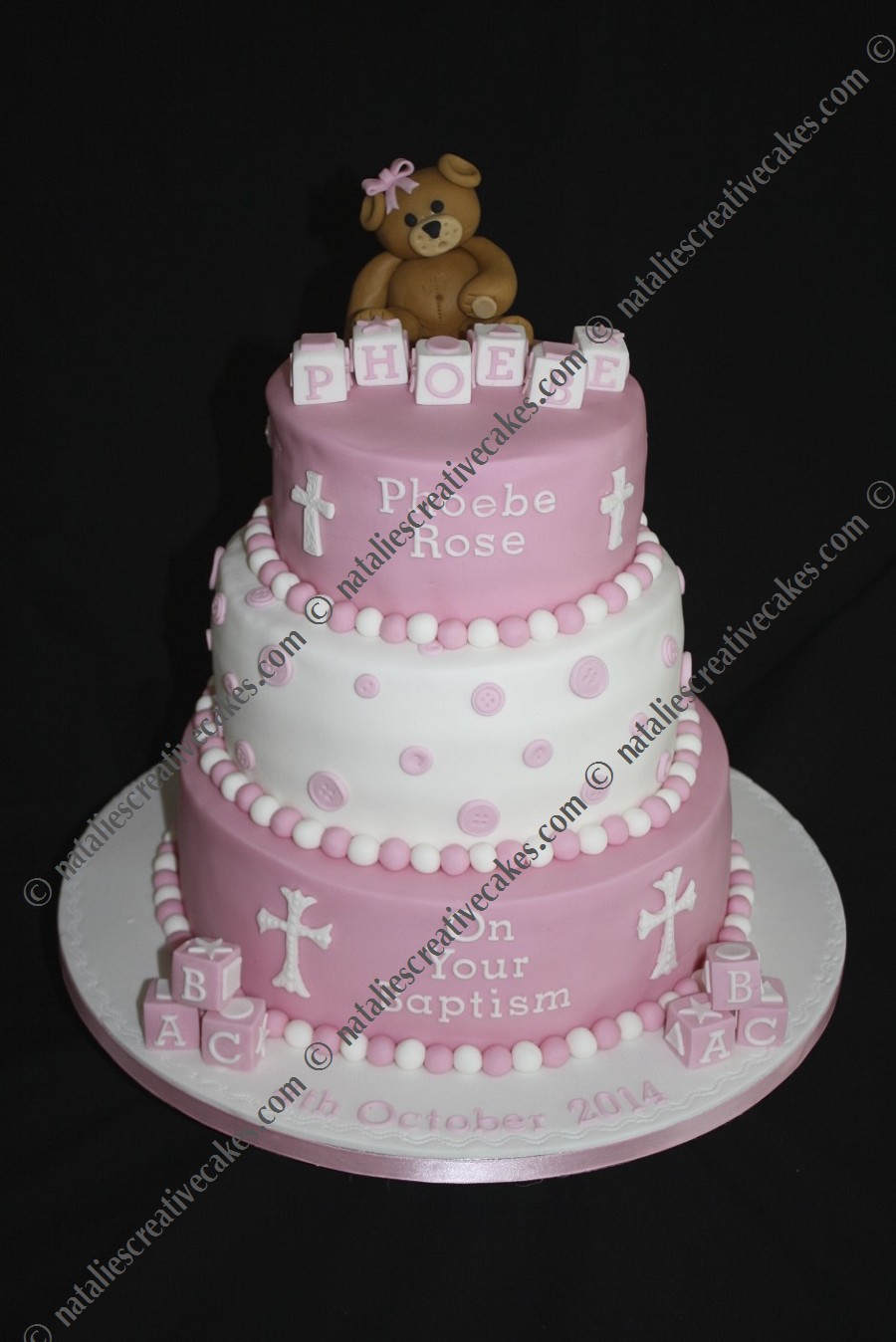 3 Tier Baptism Cake for Girls 3 Tier Baptism Cake for Girls