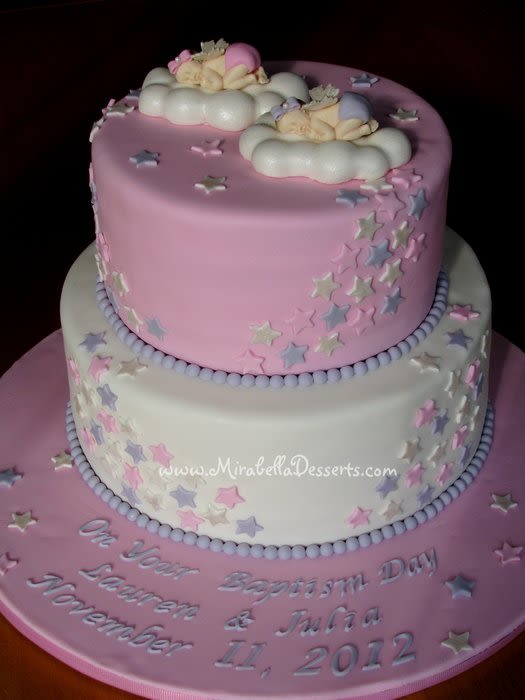 Baptism Cake Twins Baptism Cake Twins