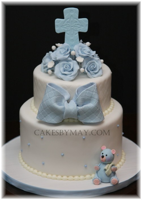 Bow Baptism Cake for a Girl Bow Baptism Cake for a Girl