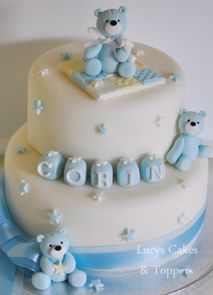 Boys Christening Cake Teddy Bear Boys Christening Cake Teddy Bear