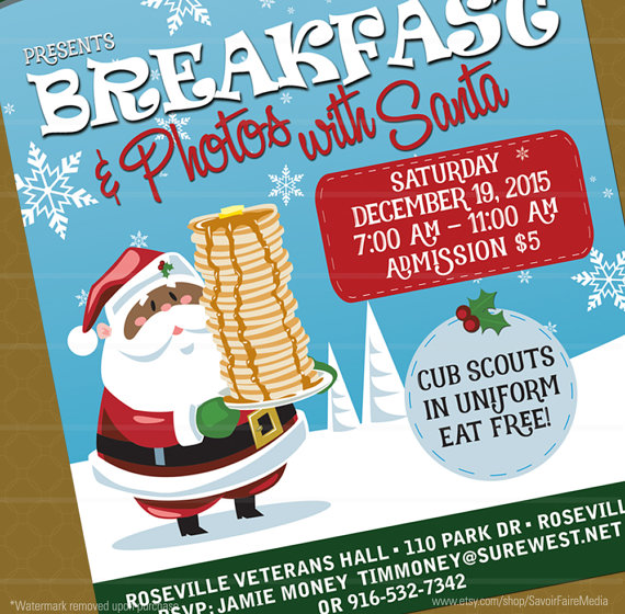 Breakfast with Santa Flyer Breakfast with Santa Flyer