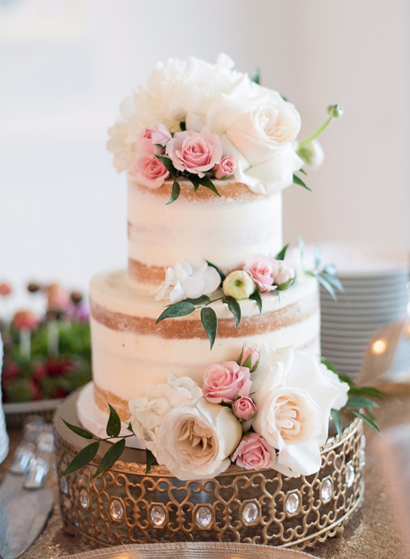 Bridal Shower Cakes with Pink and Gold Bridal Shower Cakes with Pink and Gold