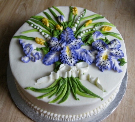 Flowers Iris Birthday Cake