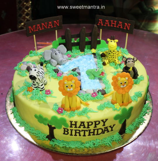 Jungle Theme 1st Birthday Cake Jungle Theme 1st Birthday Cake