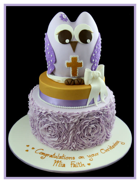 Owl Christening Cake Owl Christening Cake