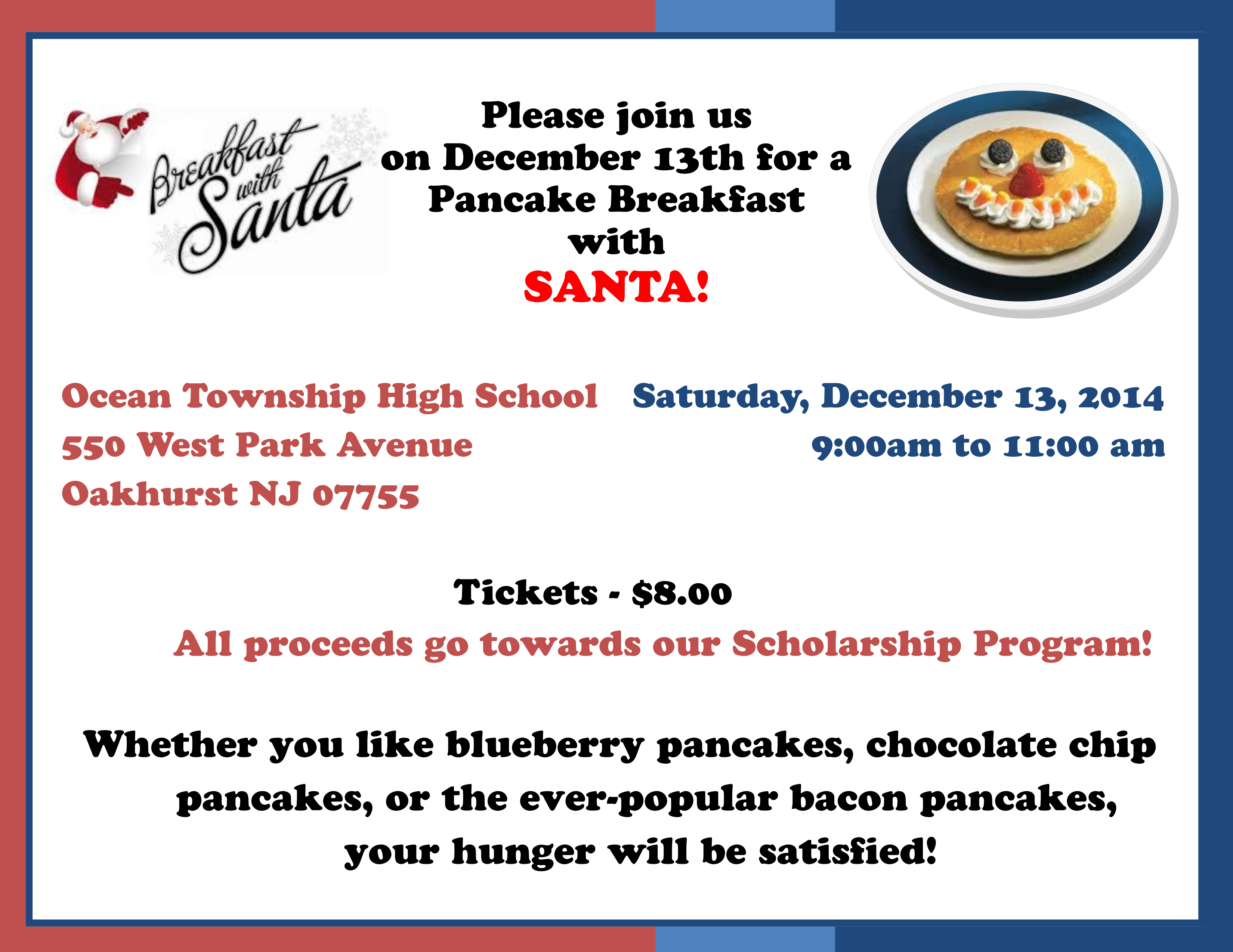 Pancake Breakfast with Santa Flyer Pancake Breakfast with Santa Flyer